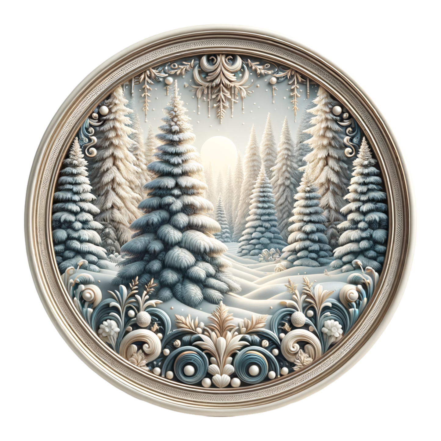 Porcelain Ornament, 3", Single Sided - Misc