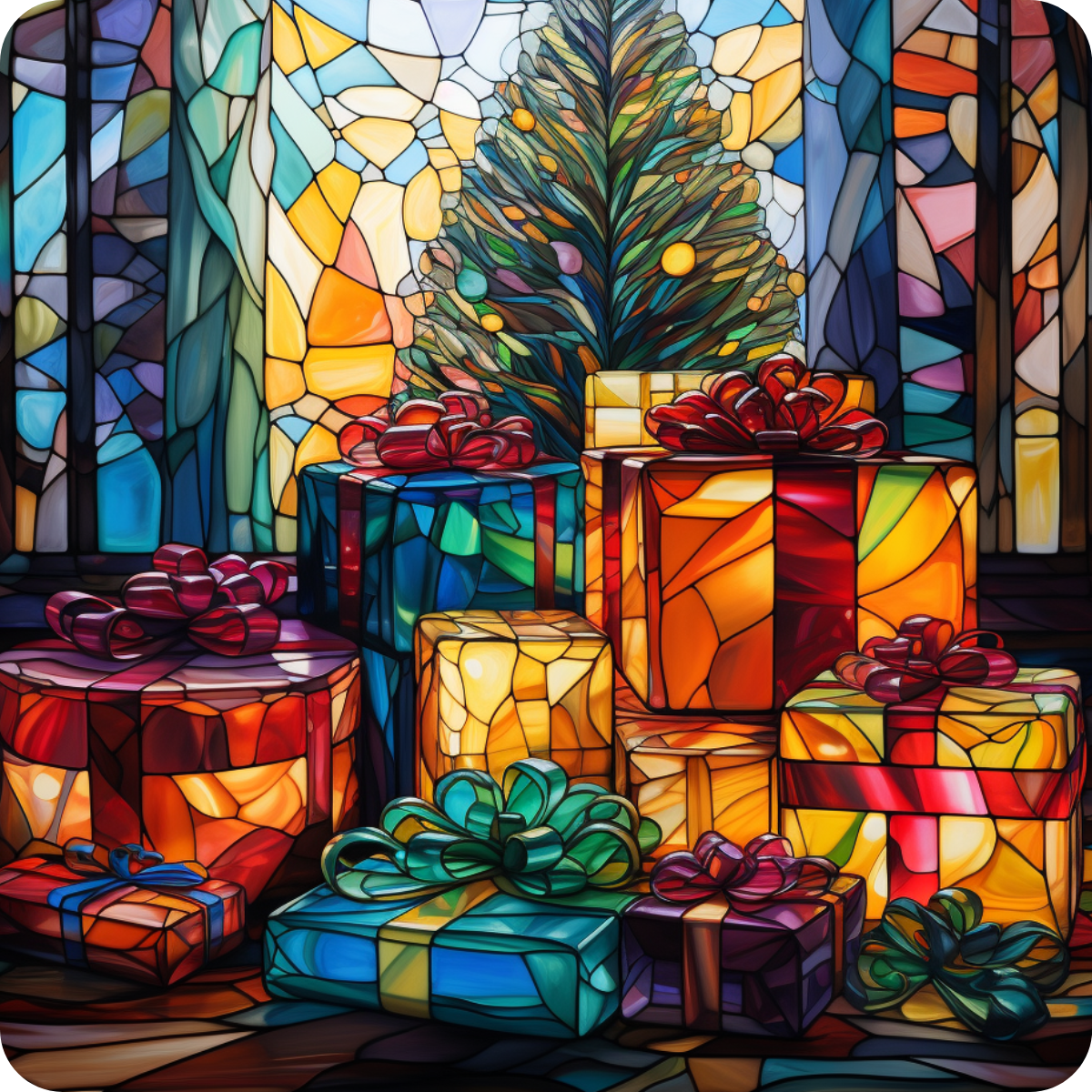 Decorative Square Ceramic Tile Coaster Set