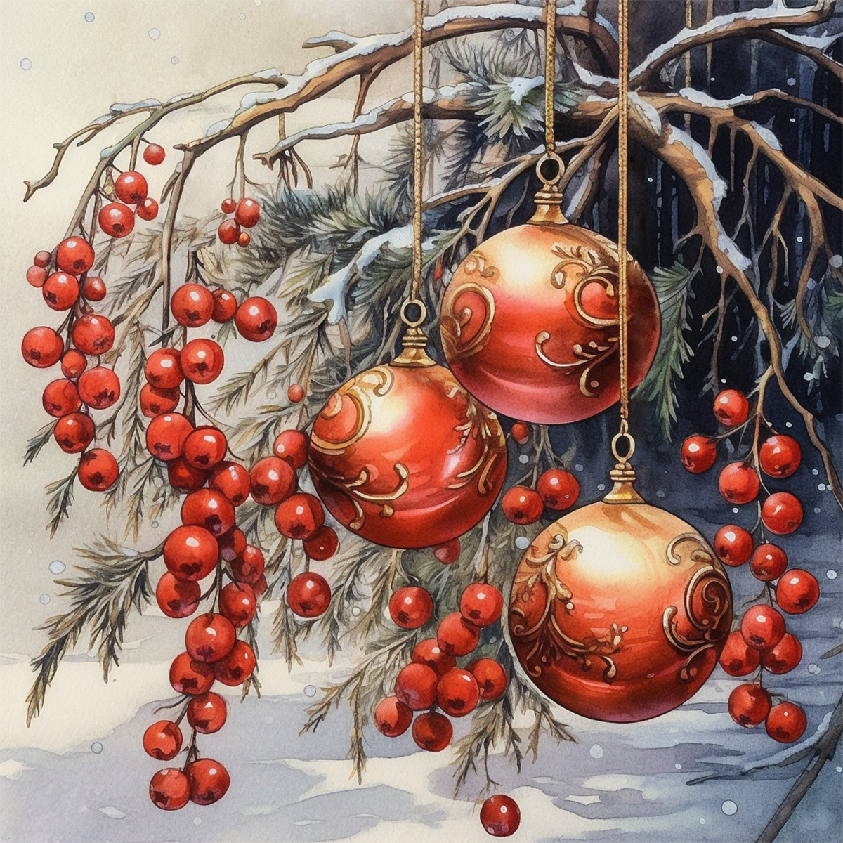 Decorative Square Ceramic Tile Coaster Set